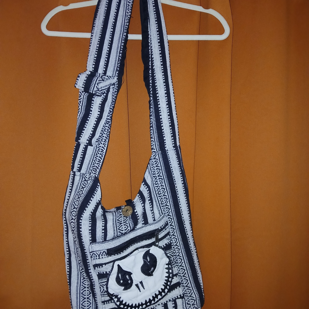 Black and White Striped Women's Bag